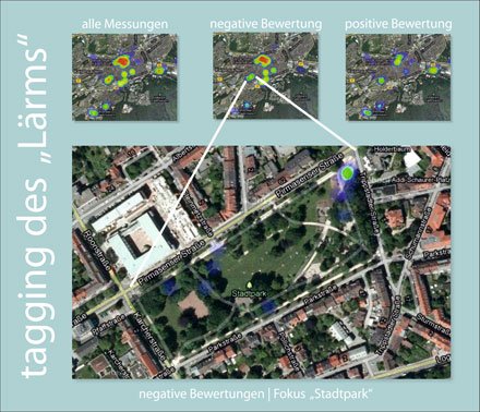 Stadtpark Kaiserslautern: Lärm wurde von den Bürgern via Smartphone erfasst.