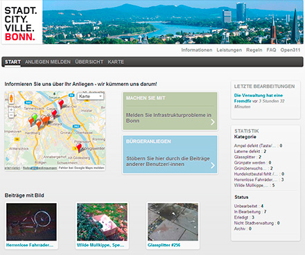 Bonn nimmt Anliegen online entgegen.