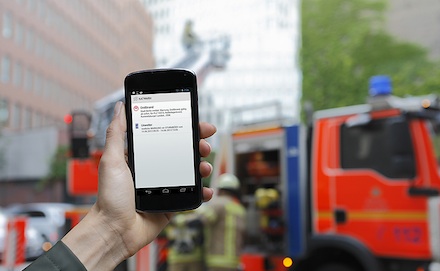 KATWARN im Einsatz: Listenansicht der App zeigt Warnungen.