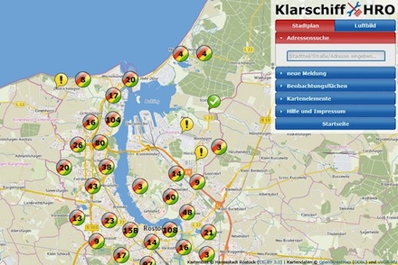 Sieger des ersten E-Government-Wettbewerbs des Landes Mecklenburg-Vorpommern: Das Portal Klarschiff.HRO der Stadt Rostock.