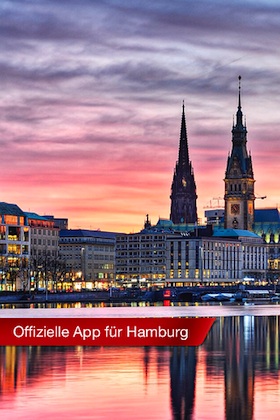 Beim Start der App wird eines von fünf verschiedenen Hamburg-Bildern angezeigt.