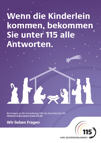 Bundesweite Weihnachtsaktion bewirbt die 115.