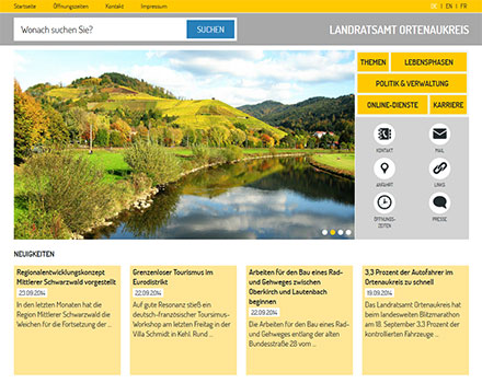Neue Website des Ortenaukreises: Modern und intuitiv bedienbar.