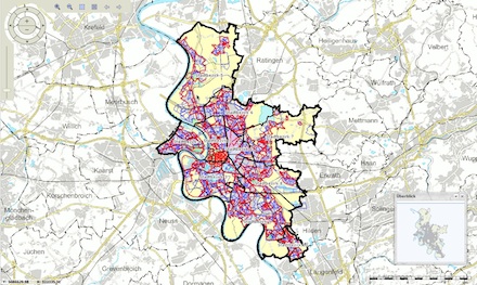 Erstmals stellt Düsseldorf kommunale Geodienste kostenlos im Internet zur Verfügung.