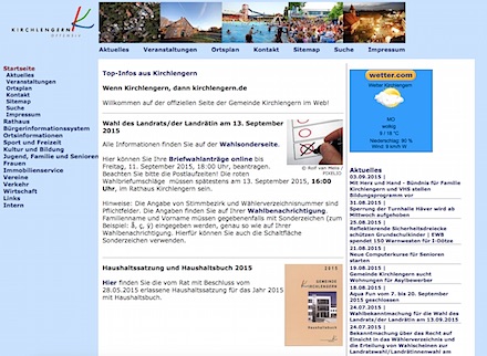 Neben der klassischen Darstellung auf dem PC gibt es jetzt auch eine für mobile Endgeräte optimierte Ansicht der städtischen Website von Kirchlengern.