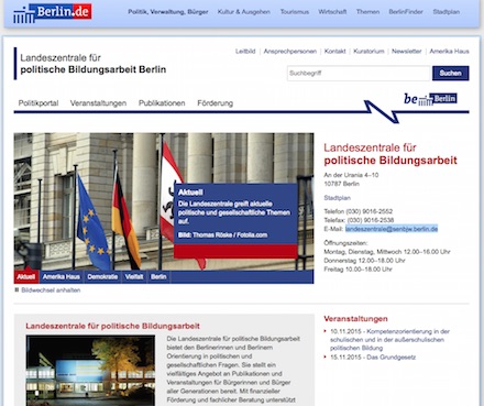 Die Landeszentrale für politische Bildungsarbeit in Berlin präsentiert sich online in neuem Gewand.