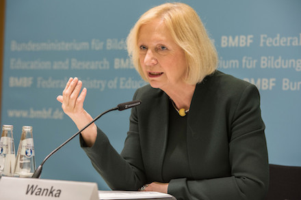 Bundesministerin Johanna Wanka stellt die Bildungsoffensive des Bundesministeriums für Bildung und Forschung (BMBF) für die digitale Wissensgesellschaft vor.