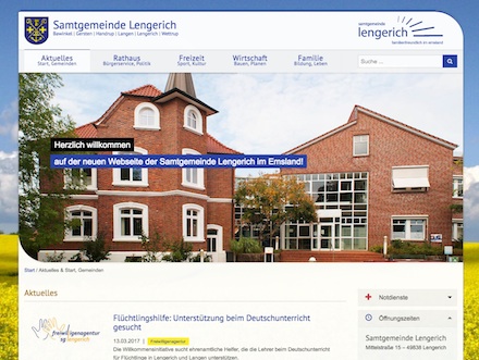 Die neue Website der Samtgemeinde Lengerich ist modern