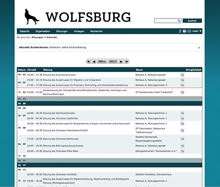 Das Ratsinformationssystem im Corporate Design.