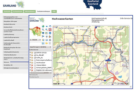 Fachanwendungen im Geoportal-Saarland.
