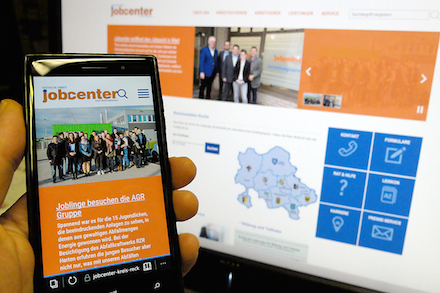 Die neue Website des Jobcenters im Kreis Recklinghausen ist für Smartphones und Tablets optimiert.