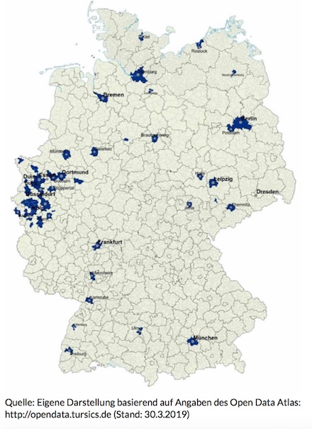 Welche Kommunen aktuell Open Data veröffentlichen.