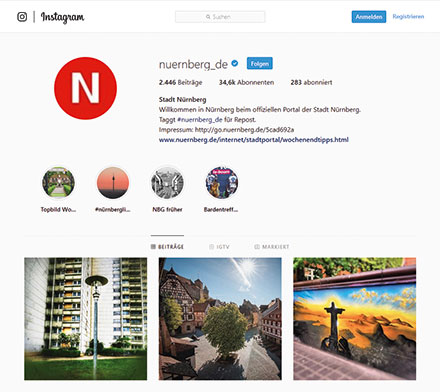 Nürnberg zählt zu den Vorreitern der Instagram-Nutzung.