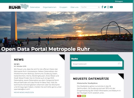 Die Beta-Version für ein interkommunales Open-Data-Portal der Metropole Ruhr ist online.