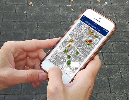 Über die Mängelmelder-App können Bürger in Essen nun auch Bescheid geben