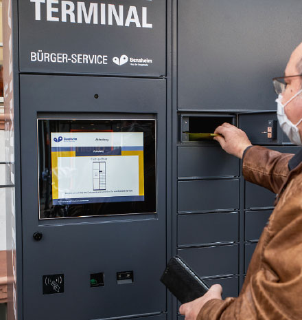 Bensheim: Ausweisdokumente am Terminal abholen.