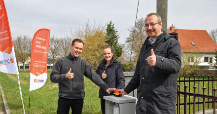 Premiere in Angern: Der erste Haushalt erhielt im April seinen Glasfaseranschluss.