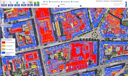 Darmstadt stellt Gründach- und Entsiegelungskataster online.