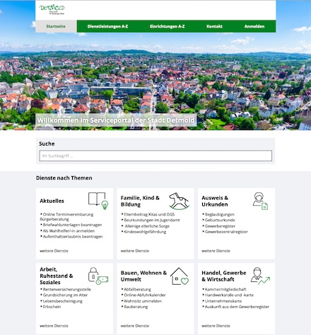 Das Detmolder Serviceportal ist in die Produktivumgebung überführt.