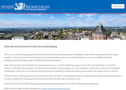 Bürgerbeteiligung in Remscheid unter dem Motto „Reden Sie mit!“.