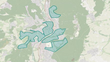 Eine Karte zeigt die Marburger Stadtteile