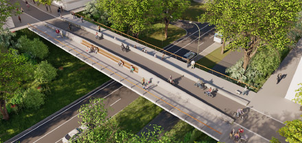 Neubau der Brücke Bettrather Straße: Visualisierung des Siegerentwurfs.