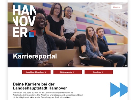 Eine Übersicht über die Stellenangebote der Stadt Hannover bietet das neue Karriereportal der niedersächsischen Landeshauptstadt.