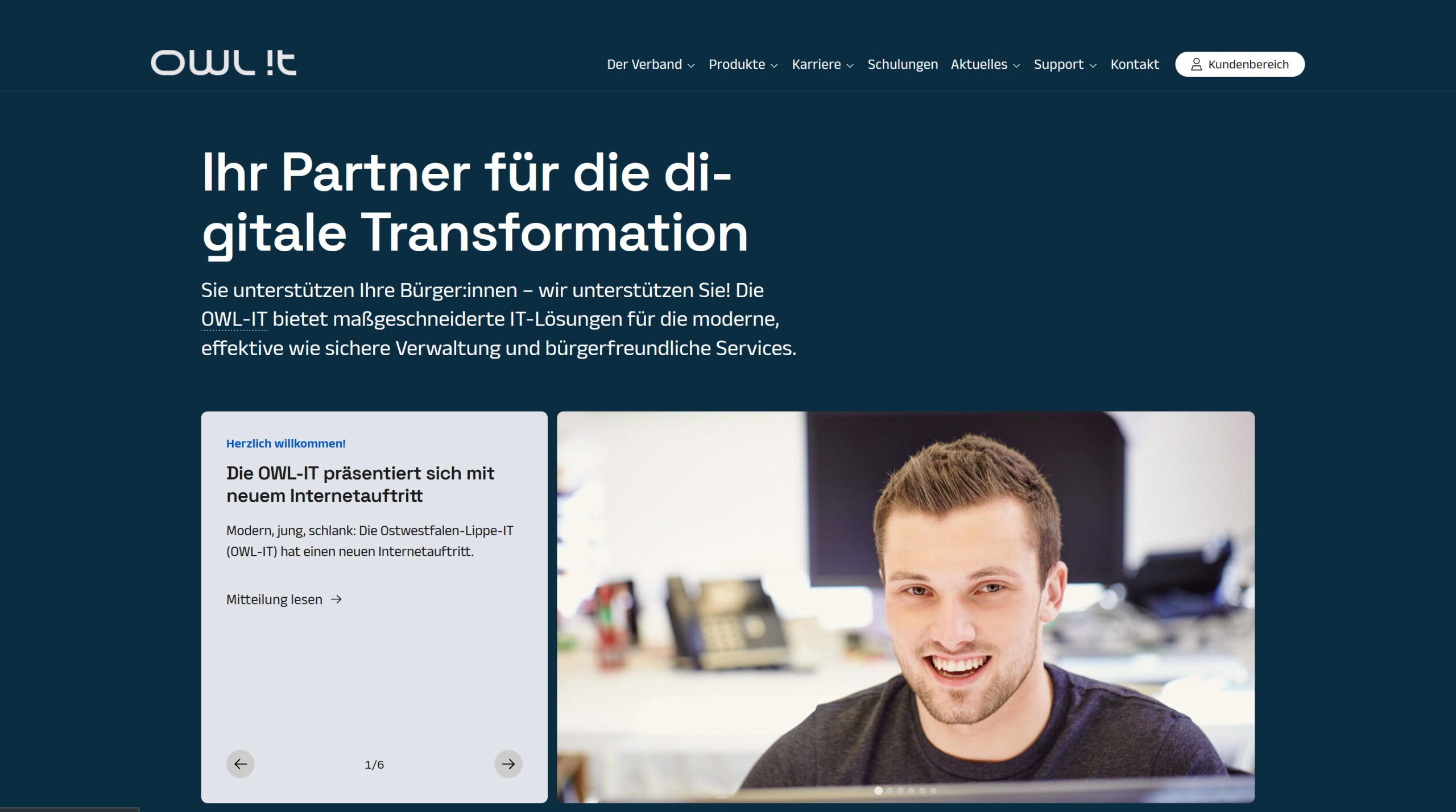 Screenshot der Website von OWL-IT