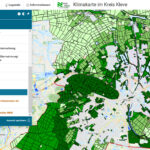 Screenshot vom Geodatenportal es Kreis Kleeve, gezeigt werden Klima- und Starkregendaten für die Klever Innenstadt.