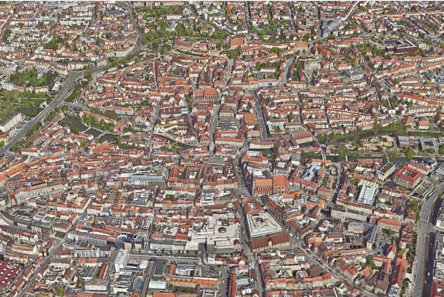 Screenshot des 3D-Modells der Stadt Nürnberg