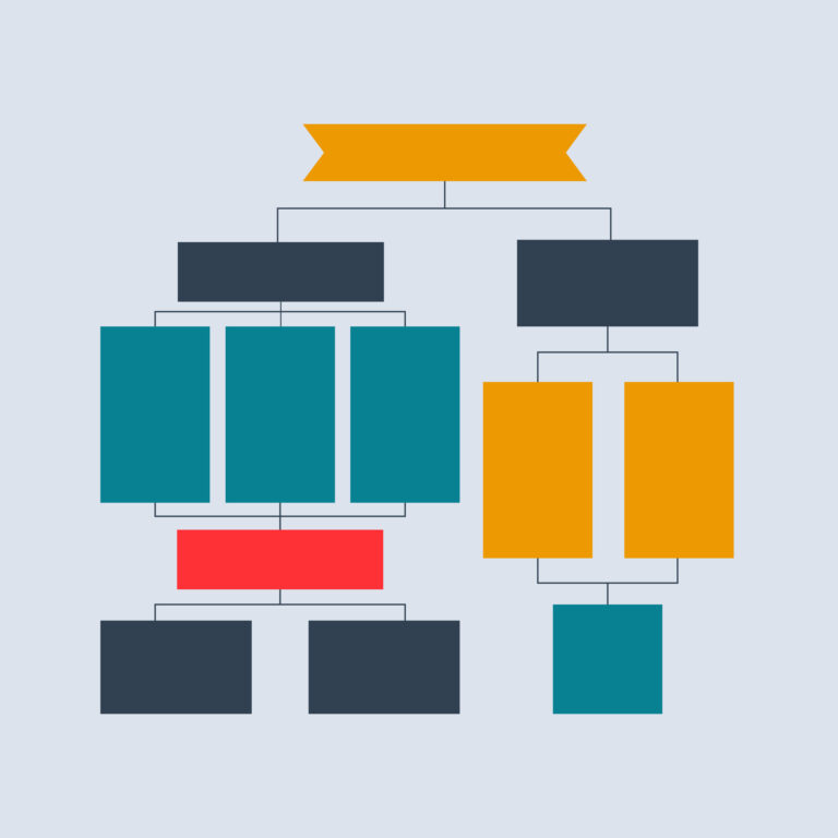 Vektorgrafik eines Organigramms.