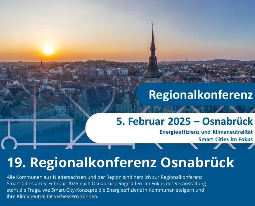 Screenshot der Einladung zur Regionalkonferenz, der außer den Veranstaltungsdaten auch einen Blick von oben auf die Stadt Osnabrück umfasst.