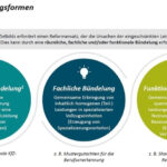 Diagramm zur räumlichen, fachlichen und funktionalen Bündelung von Verwaltungsaufgaben.