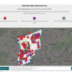 Screenshot von der Online-Beteiligung zum Parkraumkonzept in Wuppertal. Zu sehen ist die digitale Stadtkarte mit zahlreichen Hinweisen und Ideen.